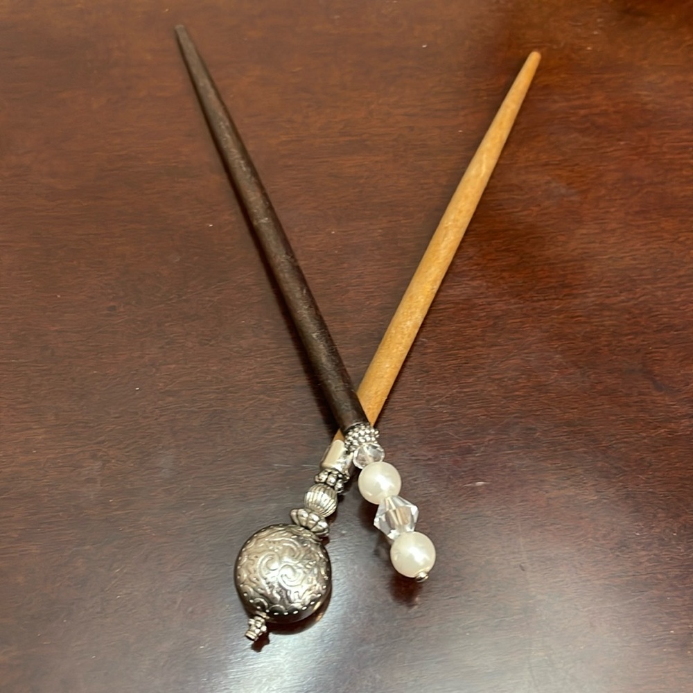 Set of two wood hair sticks from Lila Rose.